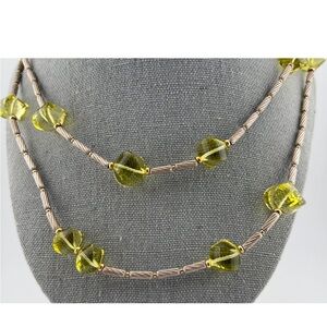 David Yurman 44 inches long silver and 18k citrine necklace